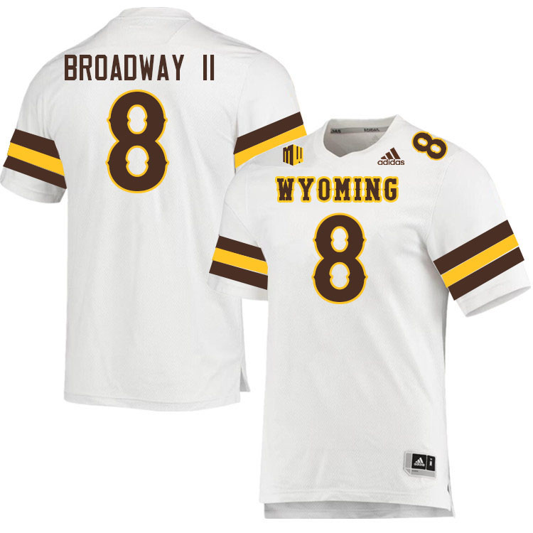 #8 Patrick Broadway II Wyoming Cowboys Jersey College Football Uniforms,Gears,Jerseys-White